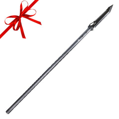 STAK 11822 Tac Javelin Spear blade close-up showing 8-inch tanto with partial serrations