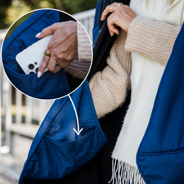 Shel'yx contoured-shoulders design keeps blanket in place during action