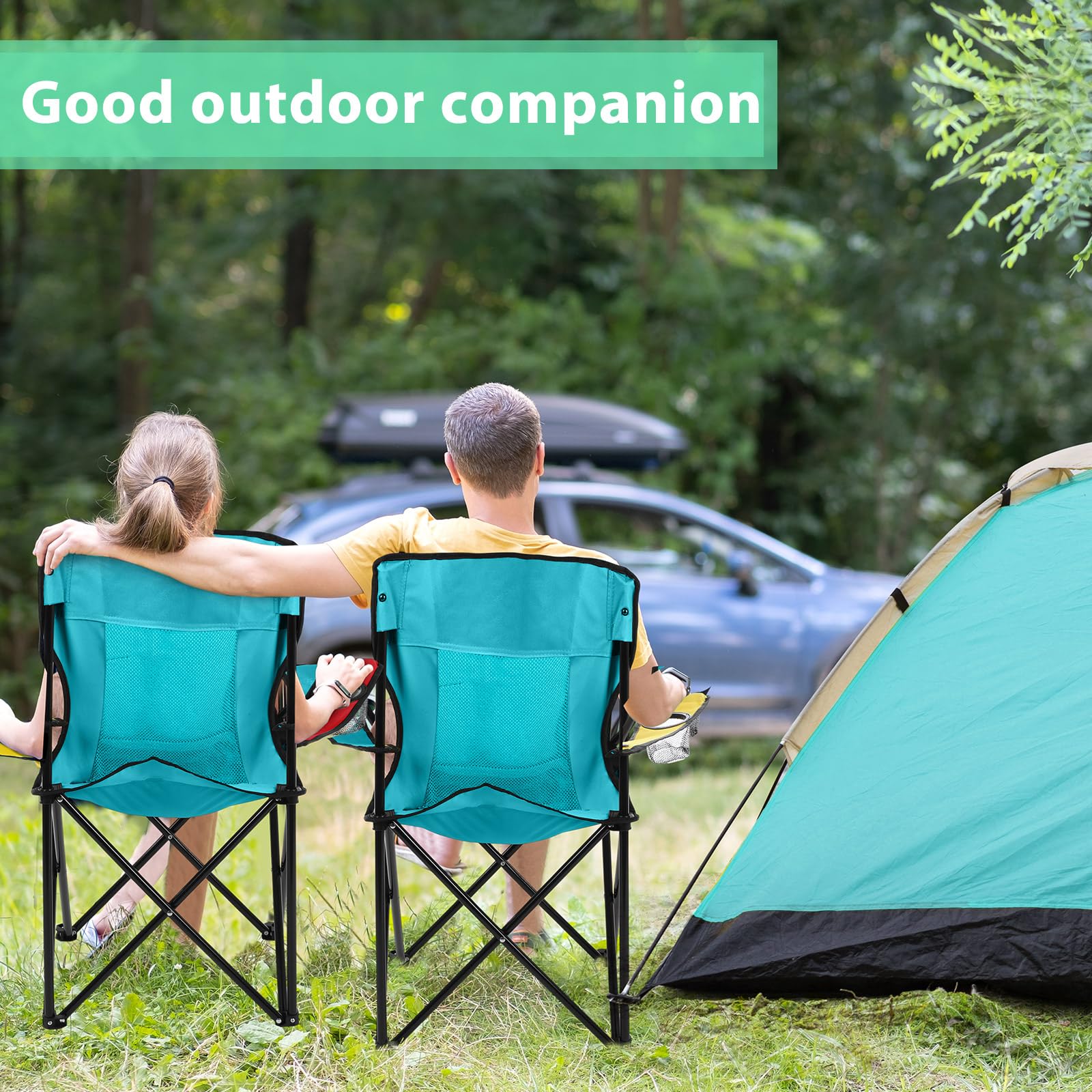 Shellwei chairs in use during camping and beach activities