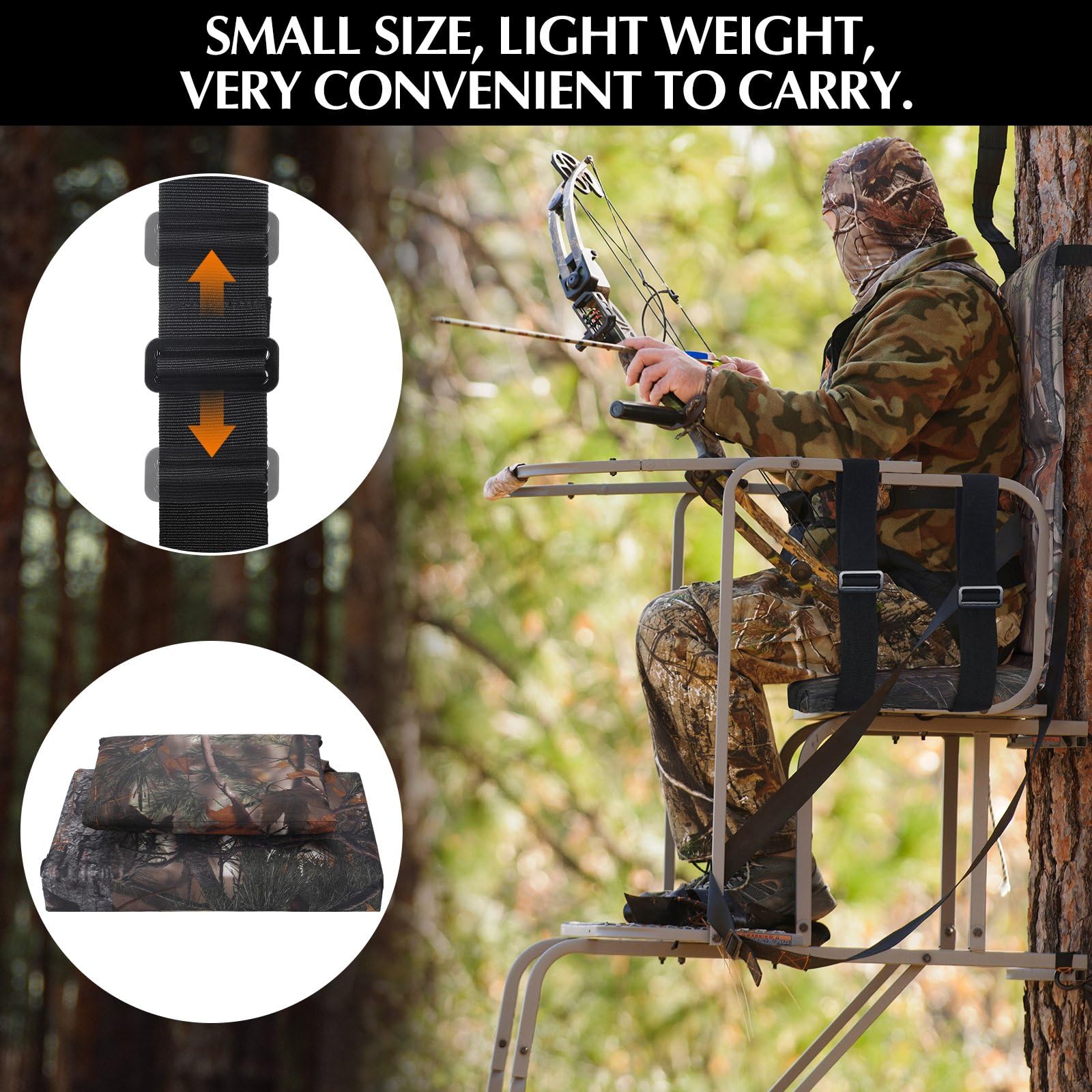 Shellwei portable collapsible hunting seat fits most tree stands.