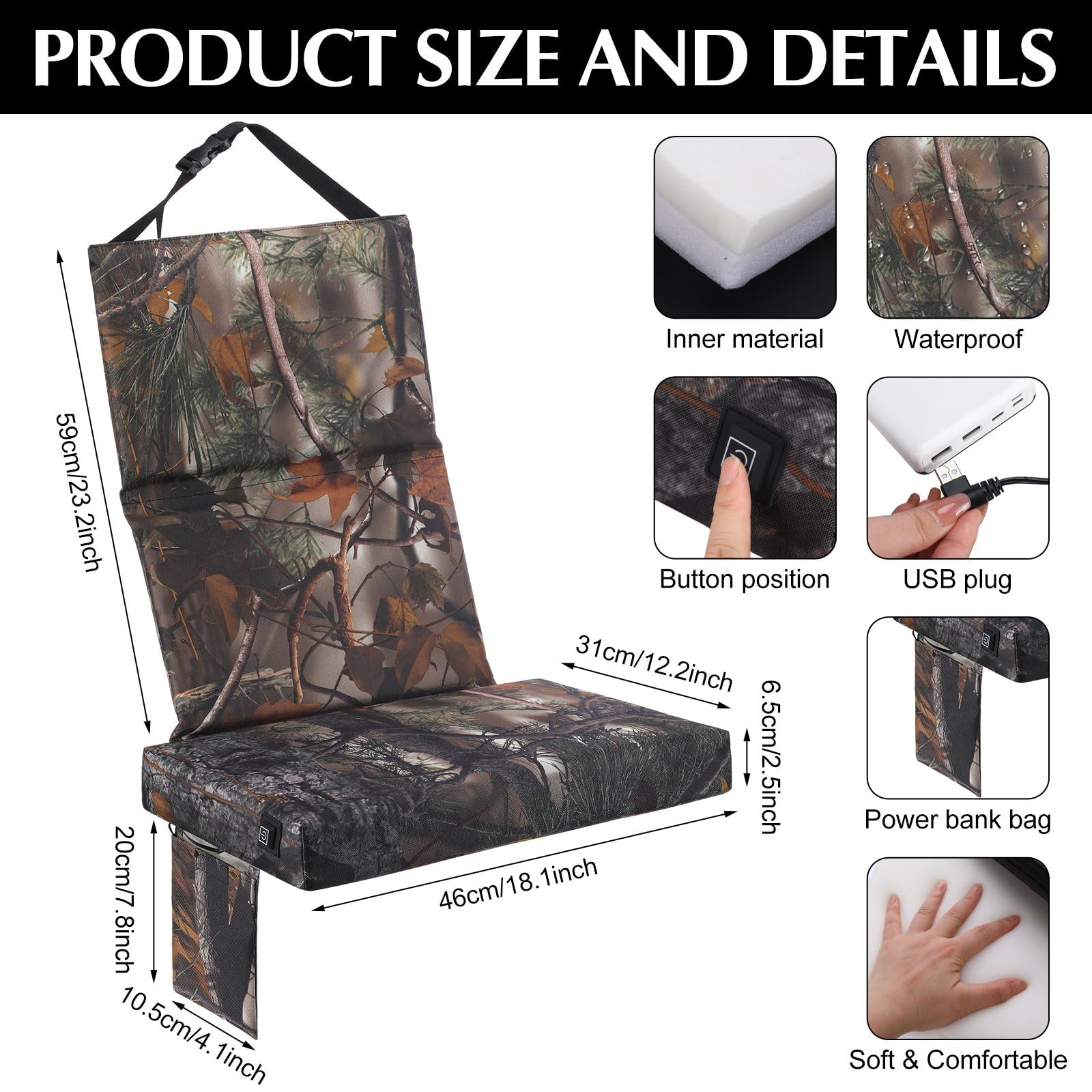 Shellwei tree stand seat backrest for extended sitting with supportive back.