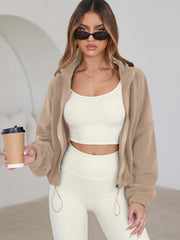 SHELOOKS camel fleece jacket ideal for walks and hikes with cozy polar fleece.