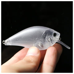 Shelt unpainted crankbait blanks with a 2.5 square bill for responsive shallow diving.