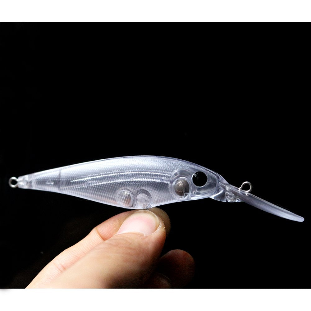 Shelt Walley Shad Lures unpainted diving lure boosts mid depth casting for walleyes