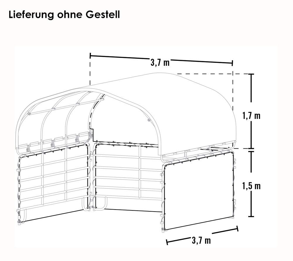 ShelterLogic hardware kit supports fast corral enclosure setup.