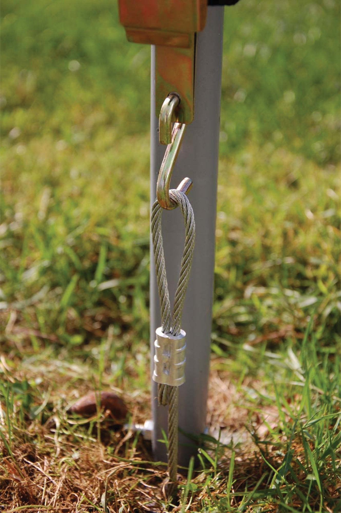 All-season ShelterLogic anchoring with RatchetTite system