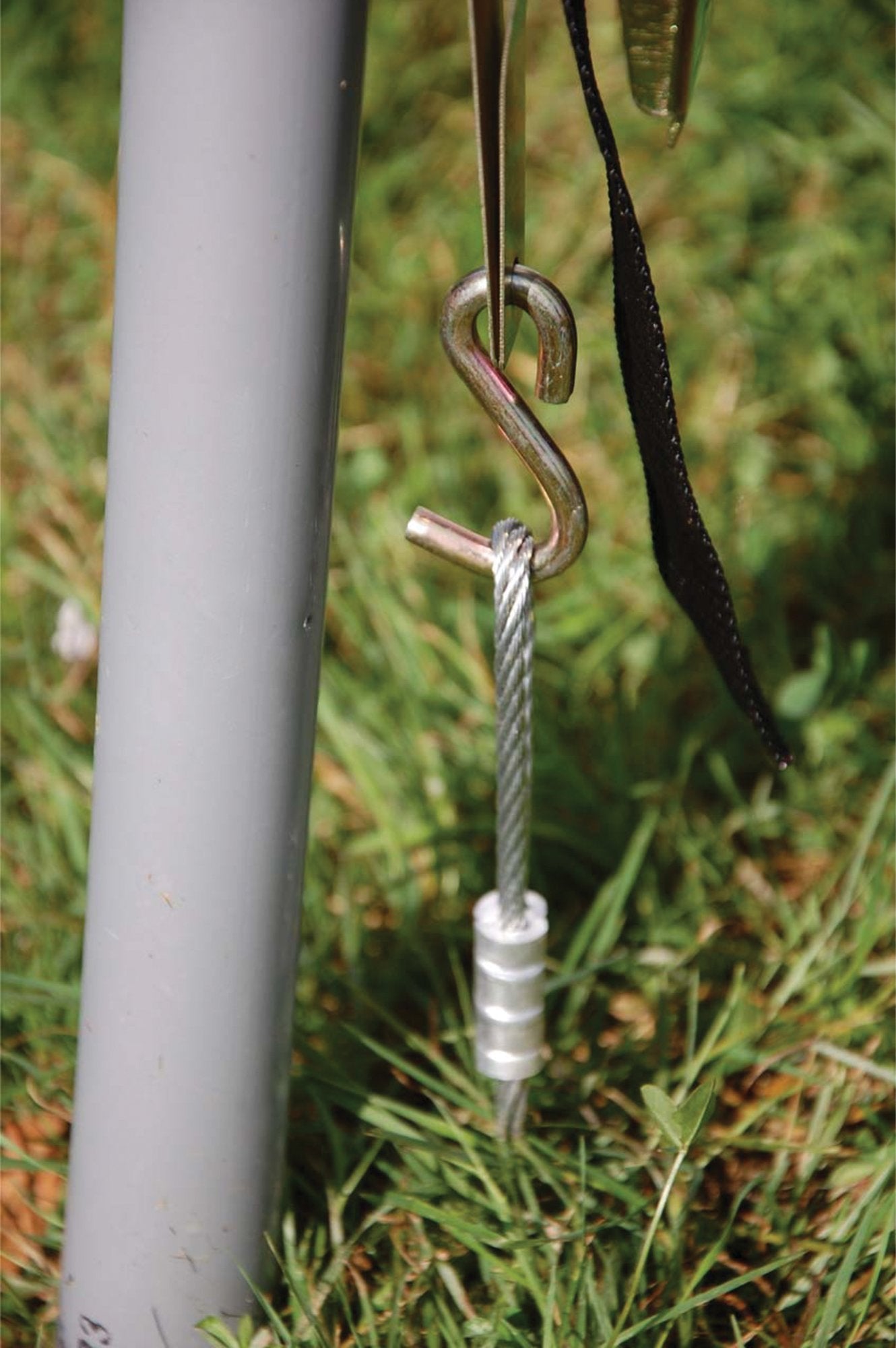 Drill-guide template clips onto frame for alignment