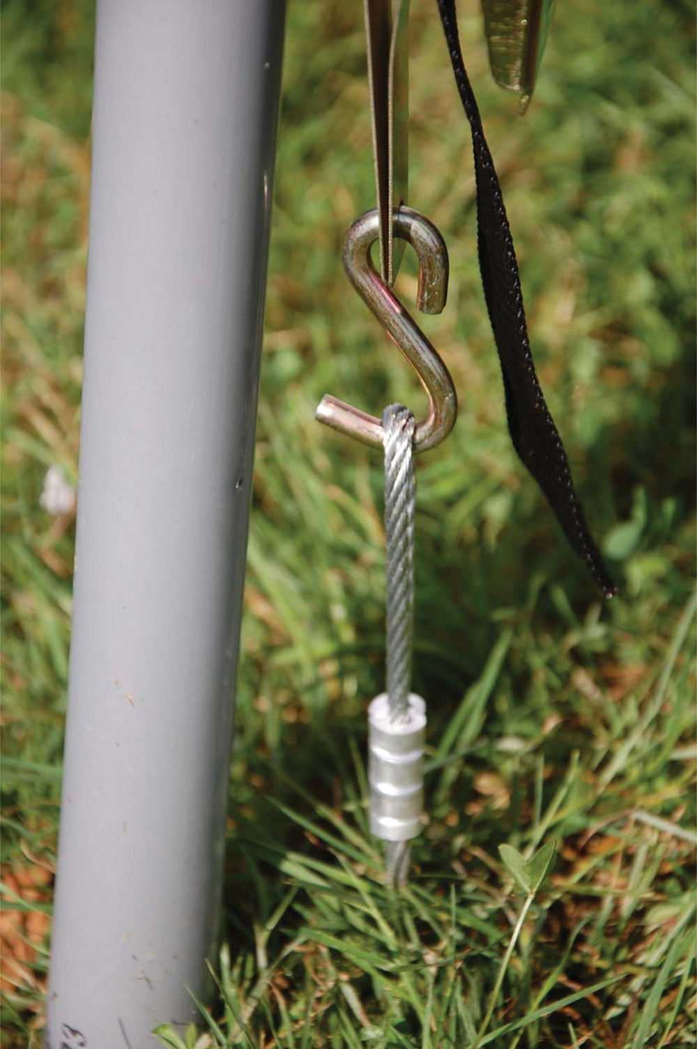 Drill-guide template clips onto frame for alignment
