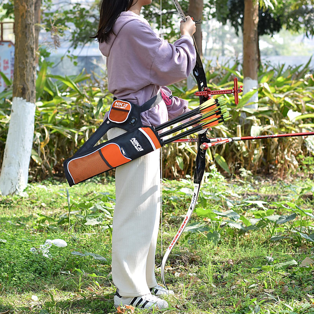 SHENG-RUI Archery Hip Quiver color options in red, blue, black, pink, purple, and orange.