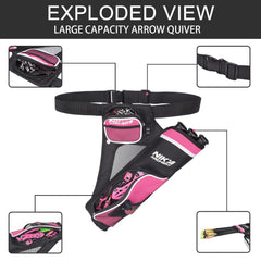 SHENG-RUI archery hip quiver pocket design shows organized small and large pockets for gear.