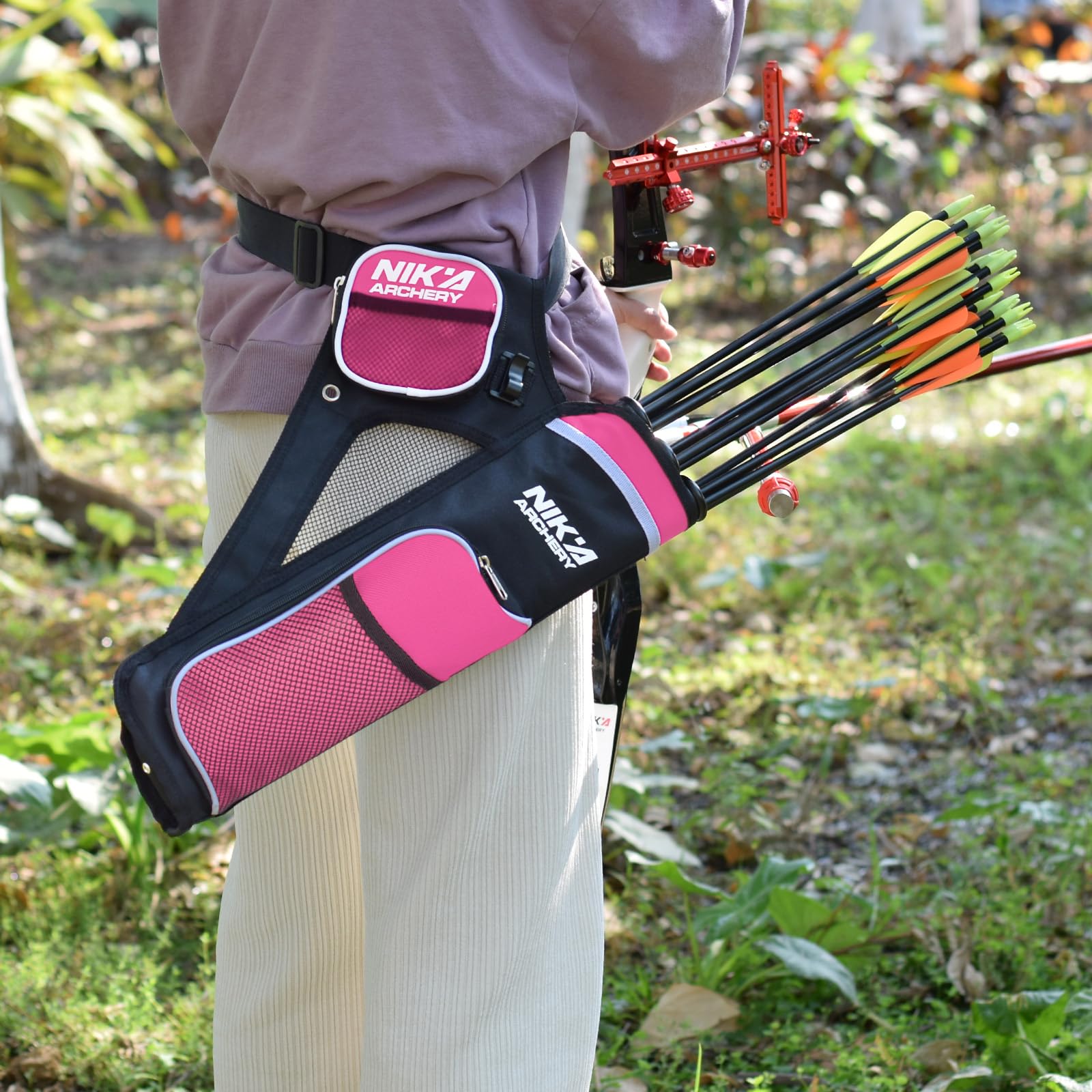SHENG-RUI archery hip quiver youth-adult compatibility for right-hand shooters.