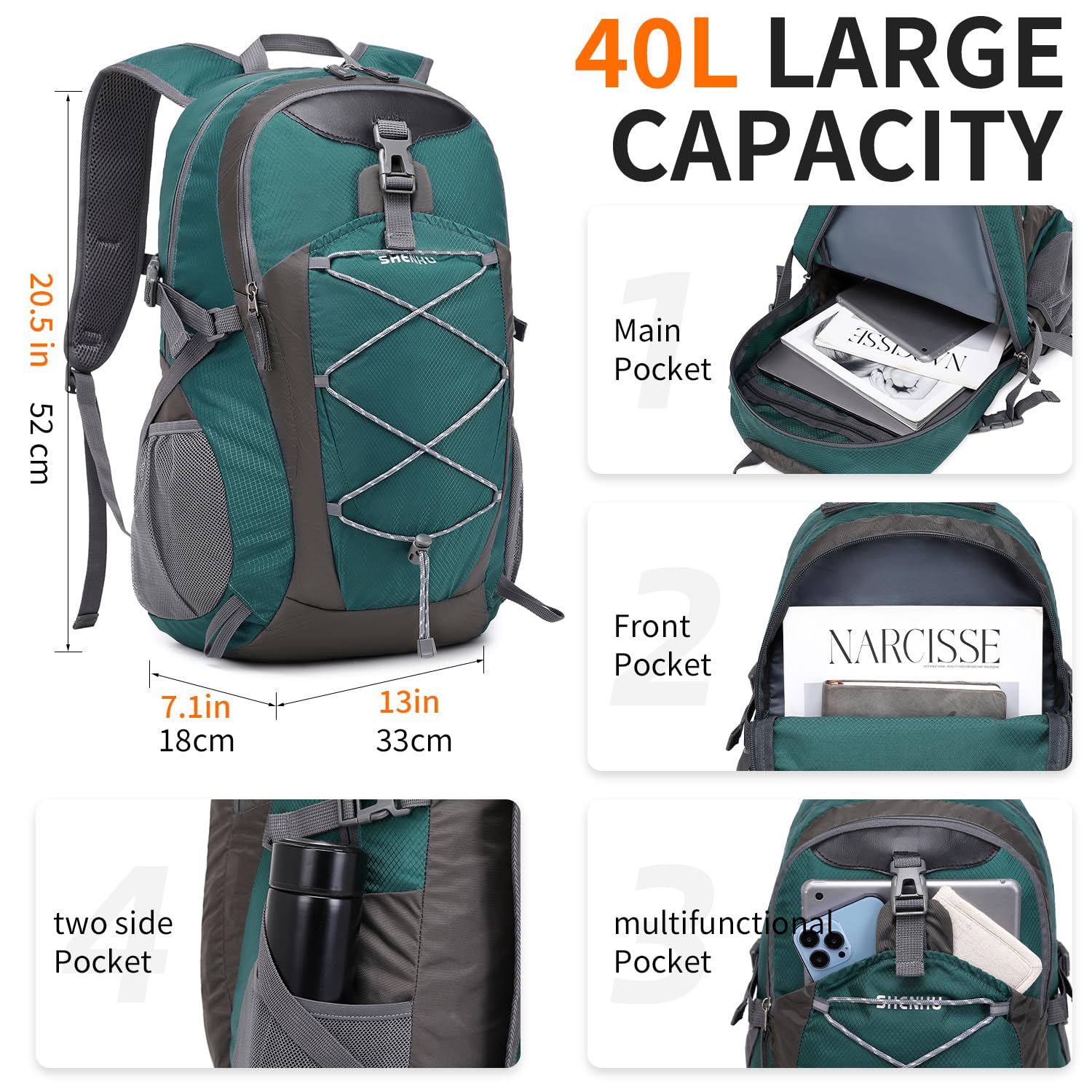 SHENHU waterproof fabric keeps gear dry during rain and misty hikes.