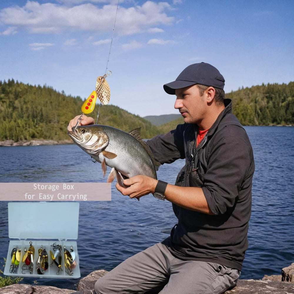Reusable storage case holding 10 lures