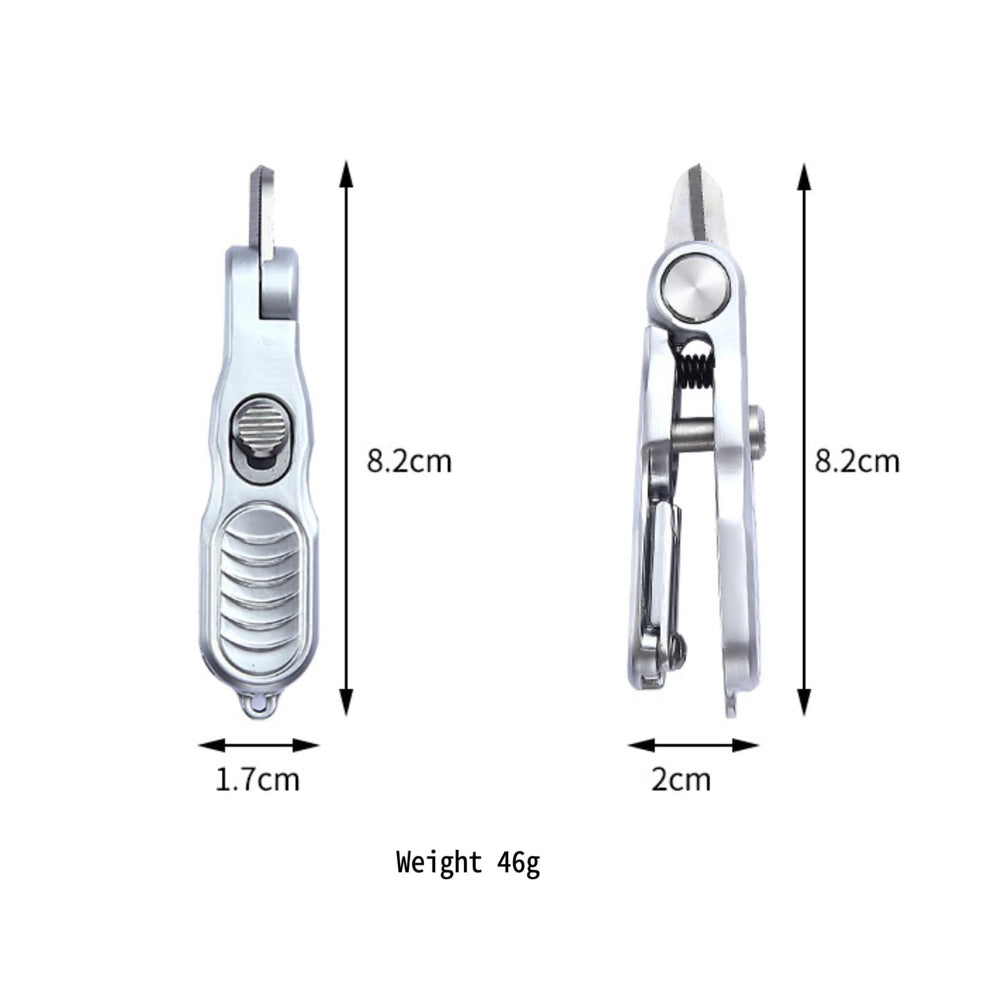 Stainless steel braided line scissors blades cutting mono, fluorocarbon and braided lines