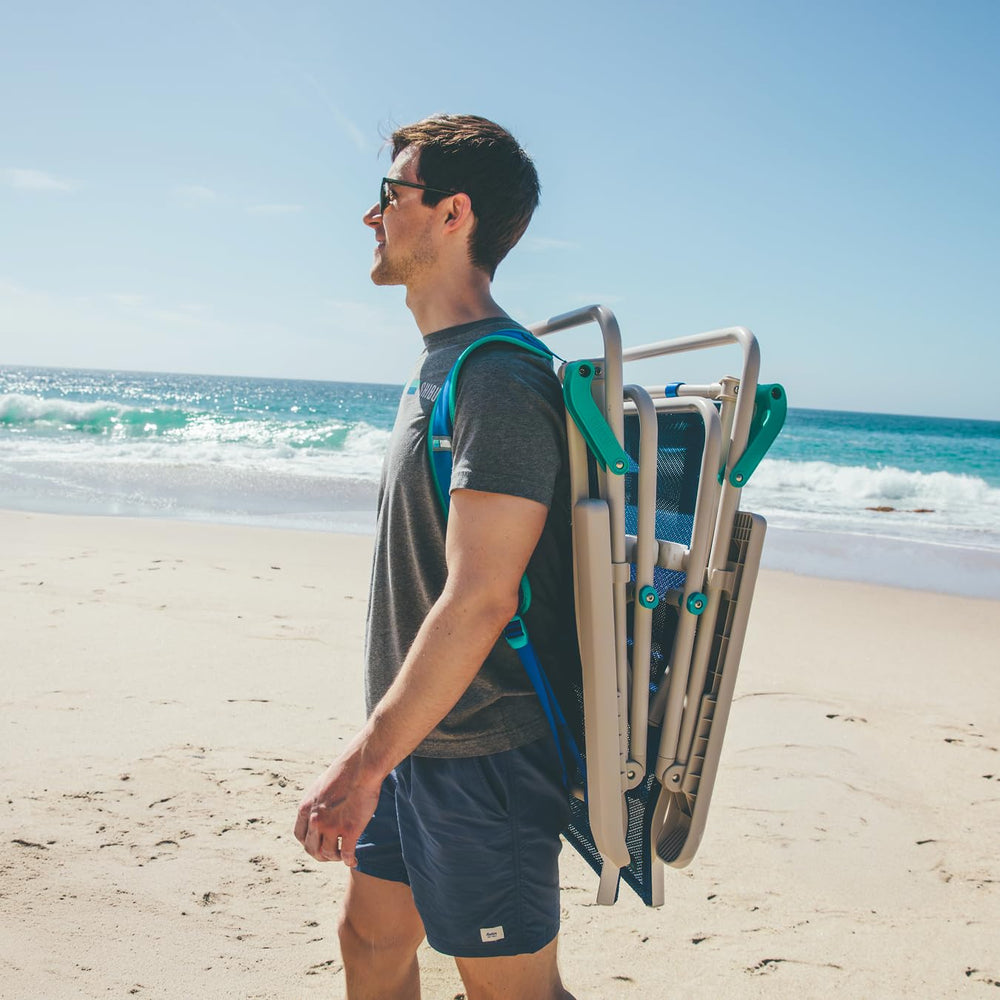 Shibumi Shade compact portable beach chair design for simple storage and transport.