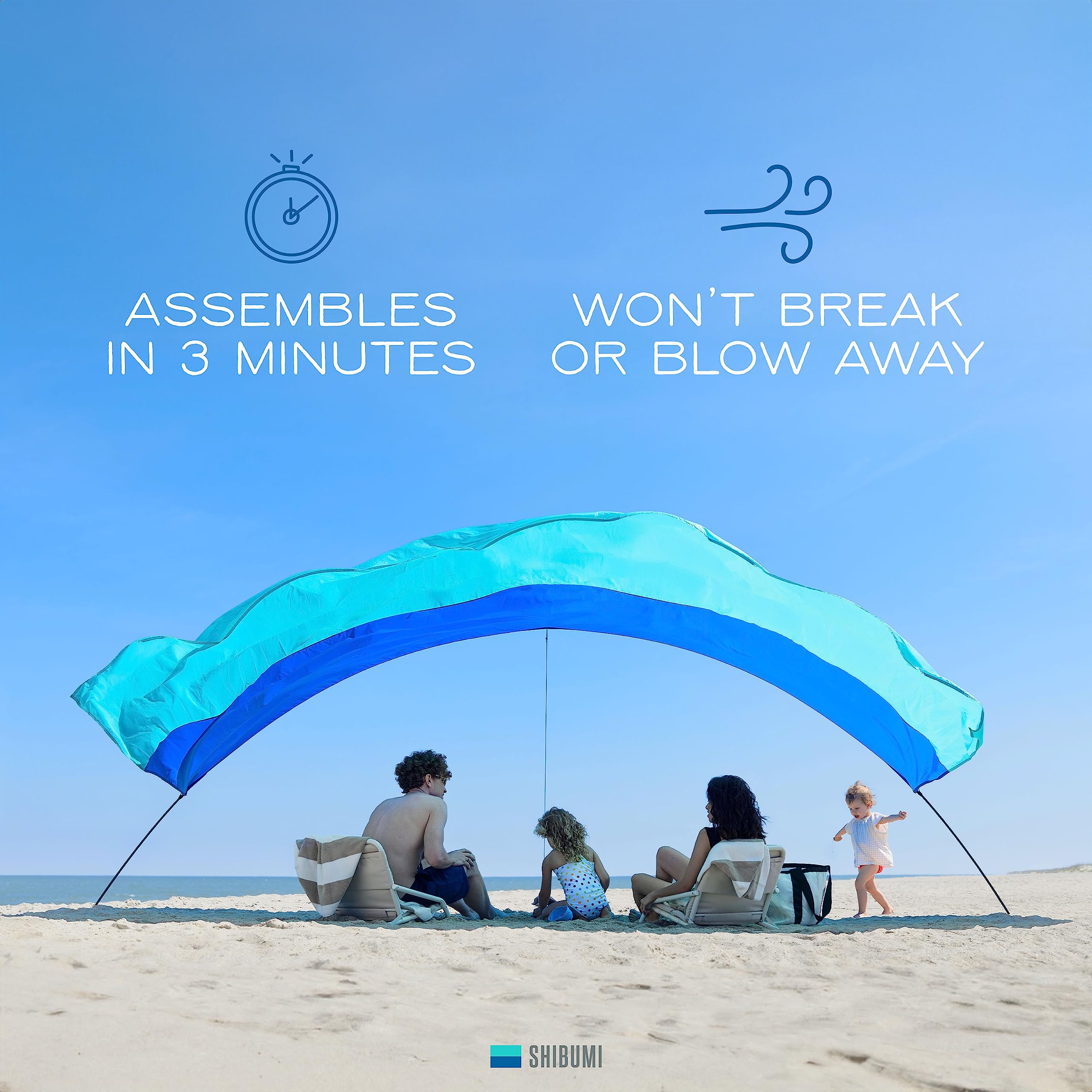 Shibumi Shade wind-powered design withstands gusts without breaking.
