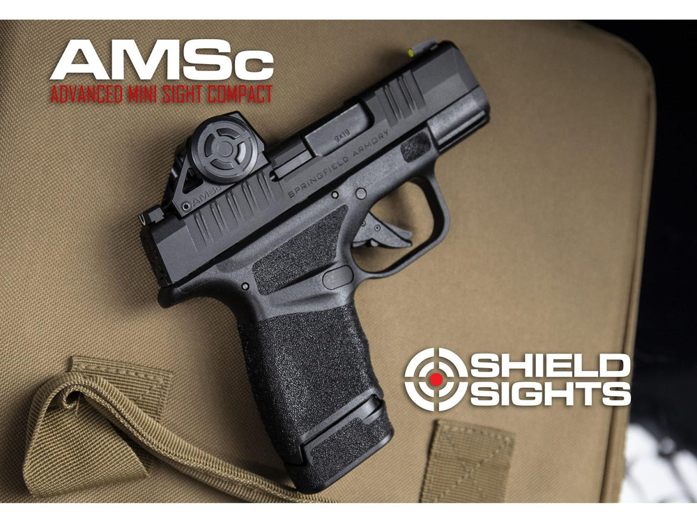 Shield Sights AMSc rugged aluminum body resists wear in duty and daily carry.