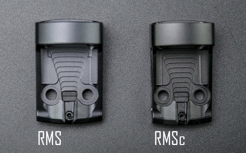 Shield Sights RMSc with co-witness mount supports standard iron sights on many setups.