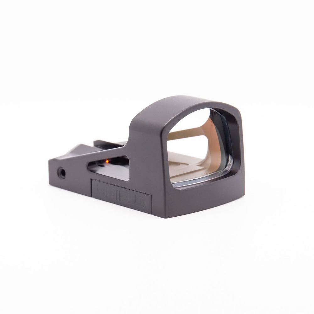 Shield Sights RMSd reflex mini sight 4MOA, front view, fast targeting in any lighting.