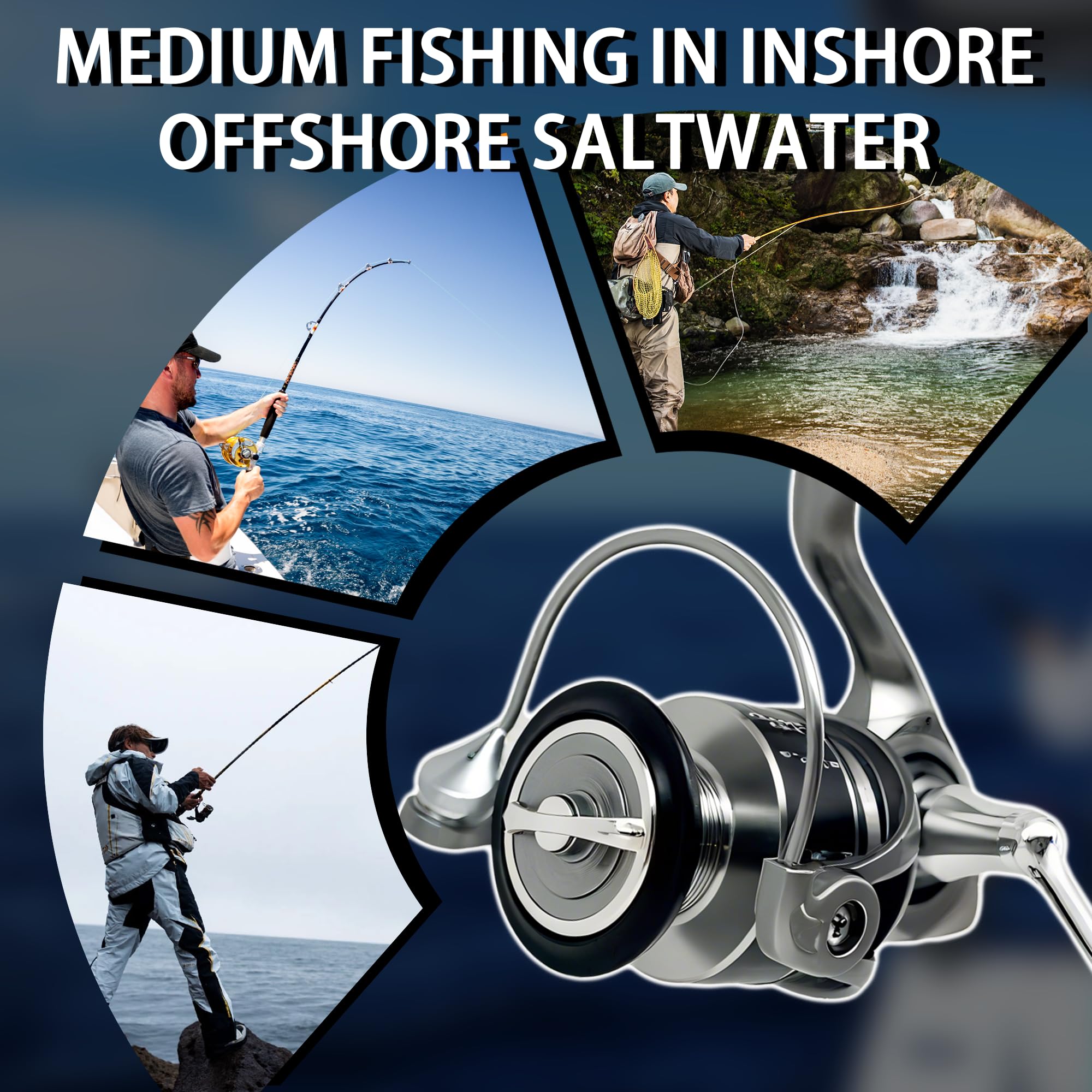 Five stainless bearings with instant anti-reverse for smooth retrieve