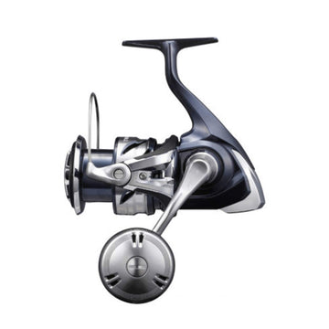 Shimano 21 Twin Power SW 4000XG front view shows a rugged offshore reel