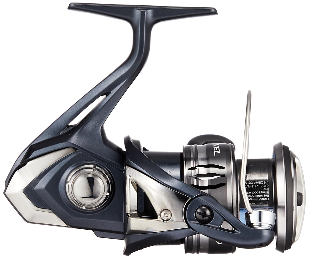 Shimano 22 Miravel Series Spinning Reel 2500 side profile with handle