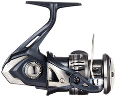 Shimano 22 Miravel Series Spinning Reel 2500 side profile with handle