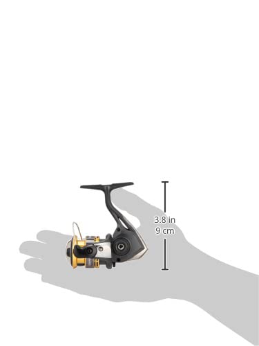 SHIMANO Sahara 500 side view emphasizing compact ambidextrous design.