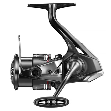 Shimano 3000MHG Vanford spinning reel close-up highlighting smooth winding for finesse fishing