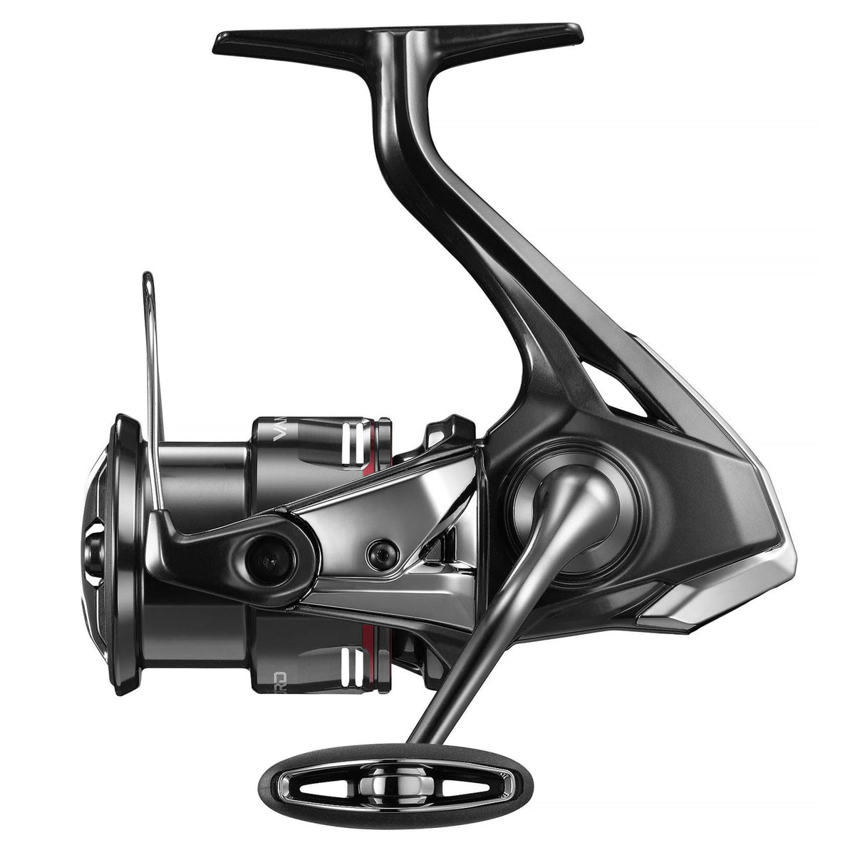 Shimano 3000MHG Vanford spinning reel close-up highlighting smooth winding for finesse fishing