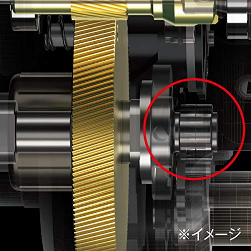 Shimano Antares DC XG Right bearings closeup showing smooth rotation.