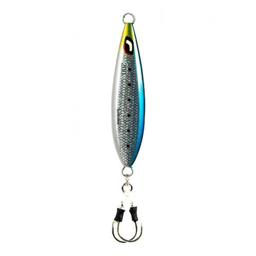 Blue glow jig in action for cast and vertical jigging on Shimano BF200WFBG
