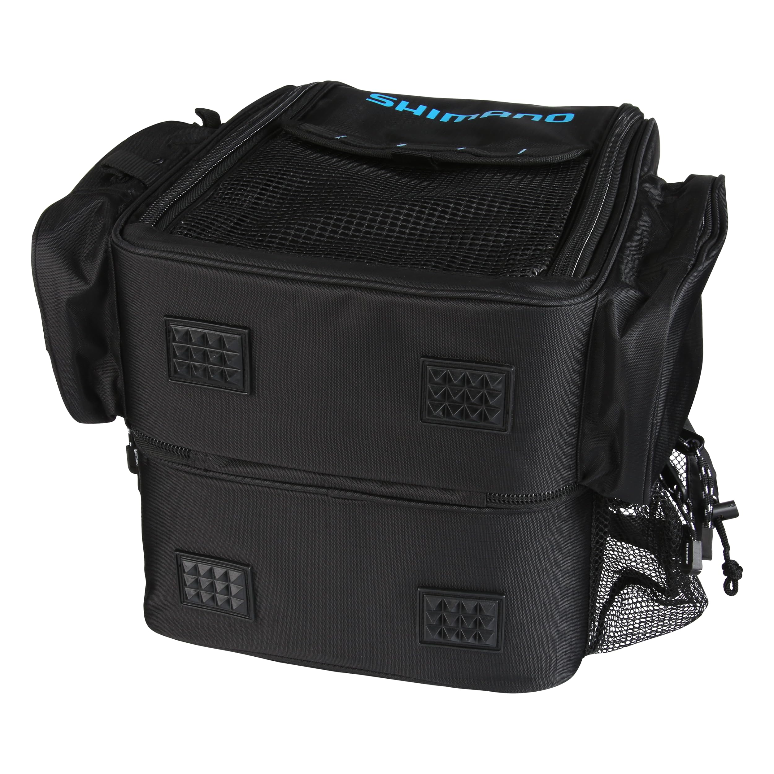 Shimano Blackmoon TP top-load backpack with three 3700 tackle trays for organized storage