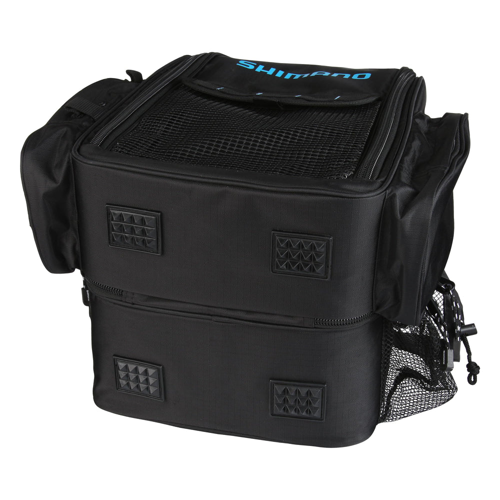Shimano Blackmoon TP top-load backpack with three 3700 tackle trays for organized storage