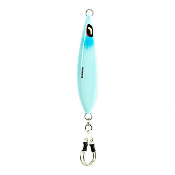 Shimano BF200WFBG blue glow butterfly wing jig glows to attract fish in low light