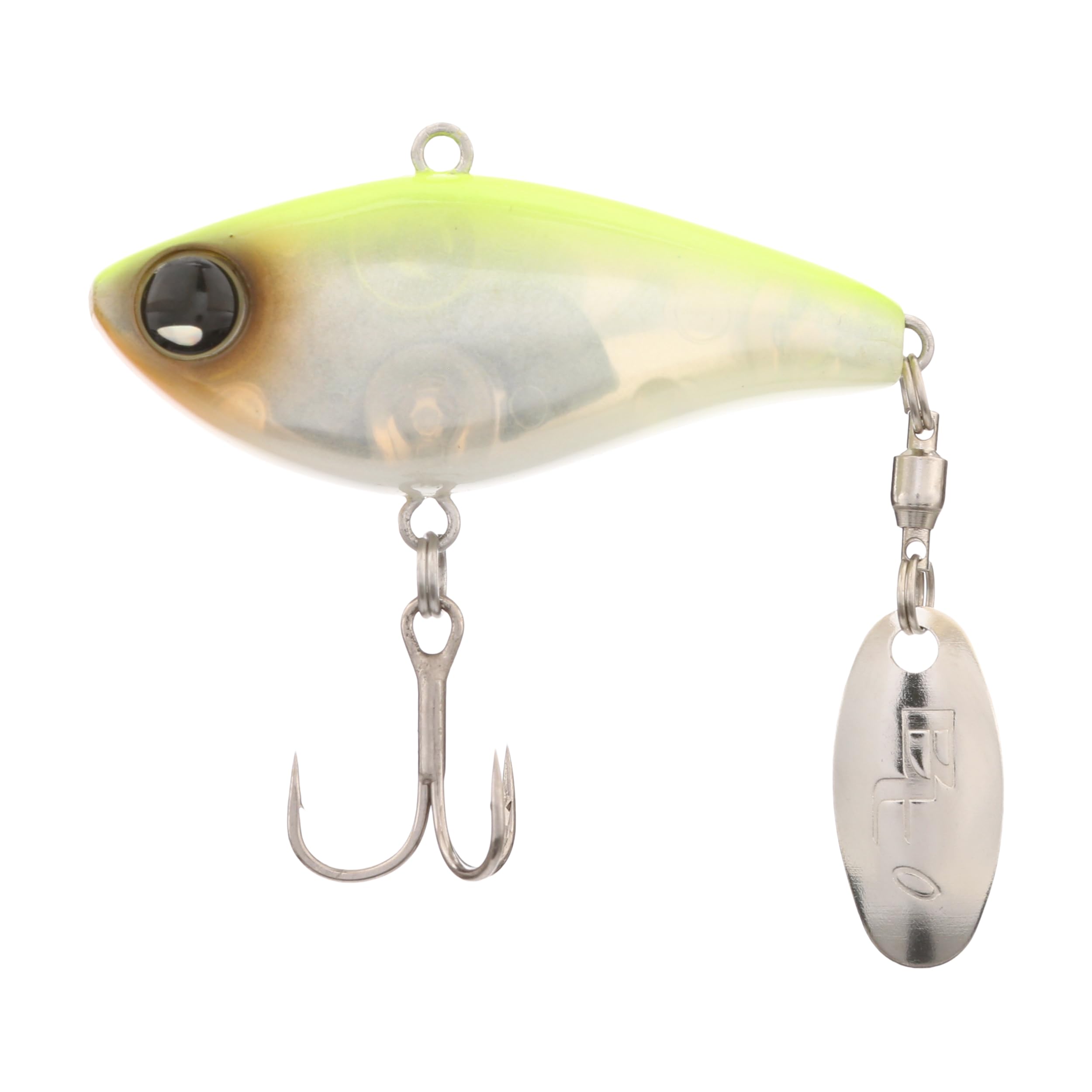 Shimano BT Spin Tailspin BTS18CW action shot, showcasing aggressive wobble and blade vibration