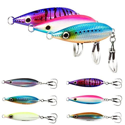 Jig with 2 Owner Dancing Stinger Hooks and Power Pro 250 lb assist