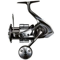 Shimano C5000XG spinning reel front view highlights lightweight frame for versatile fishing