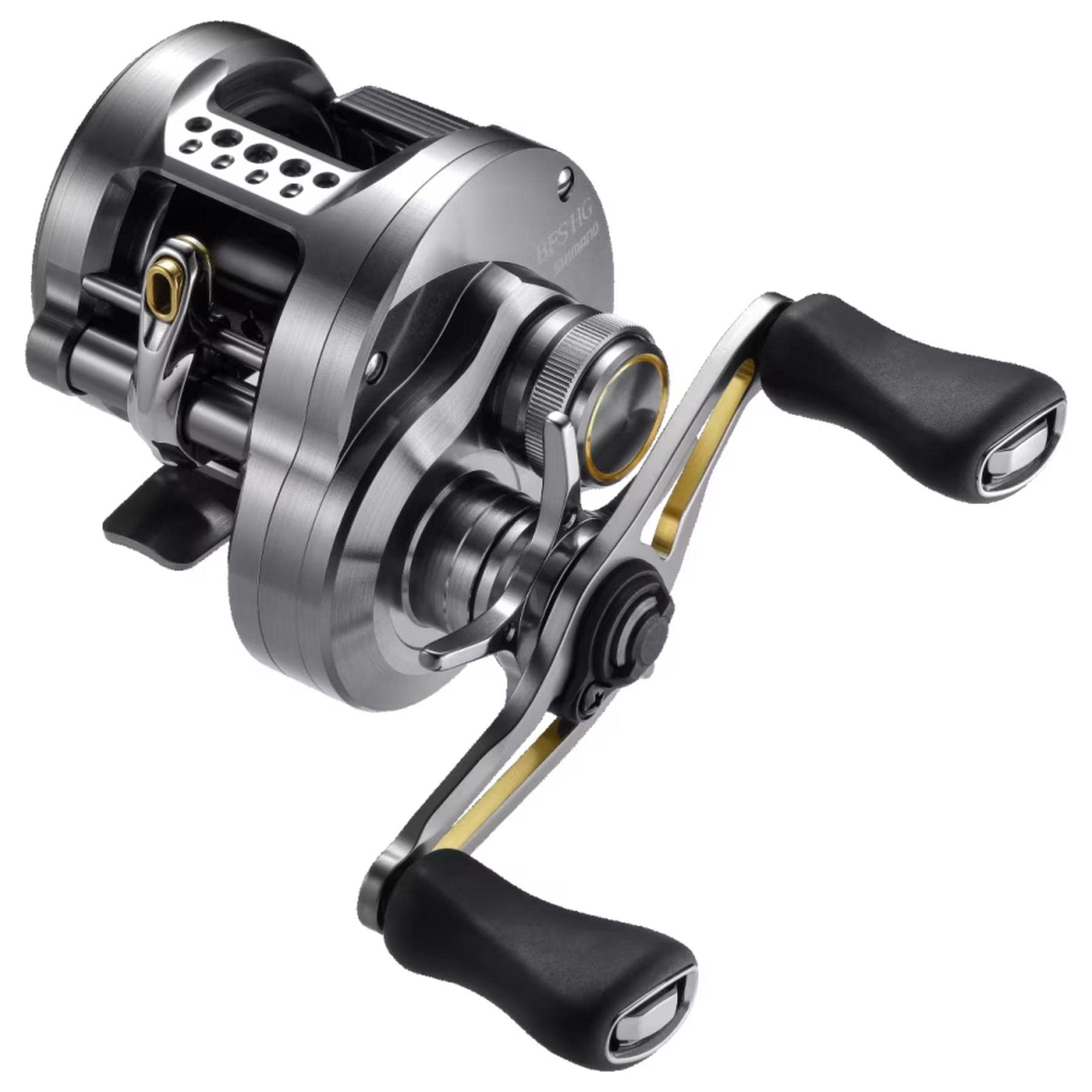 Shimano Calcutta Conquest BFS HG left spool close-up for precise line control during casts
