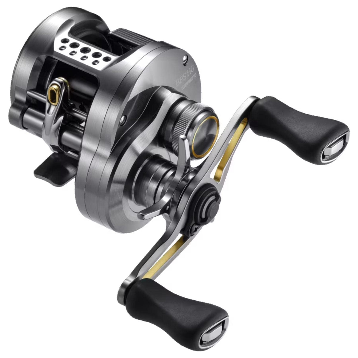 Shimano Calcutta Conquest BFS HG left spool close-up for precise line control during casts
