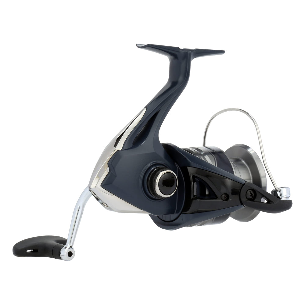 Shimano Catana C3000HGFE in-hand shot, reel mounted on rod for quick setup.