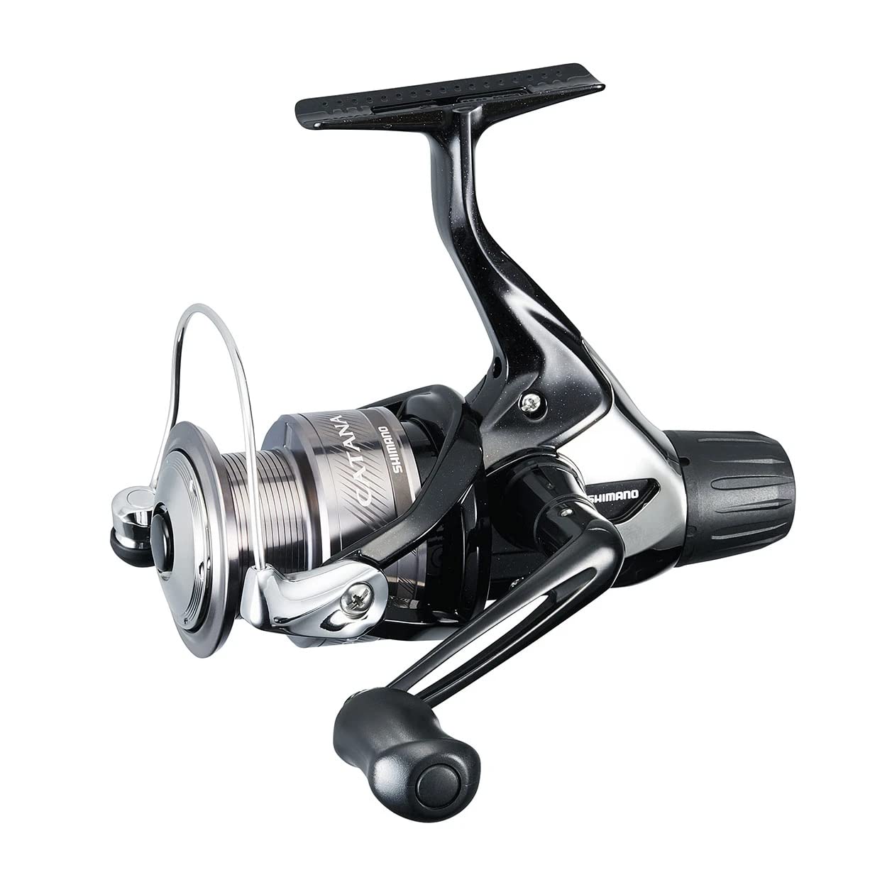 Shimano Catana RC 3000 fishing reel close-up highlighting lightweight build and smooth performance.