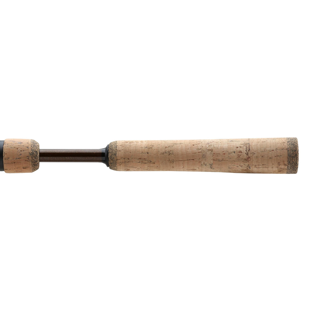 SHIMANO CLARUS cork handle close-up emphasizing all-day grip and comfort