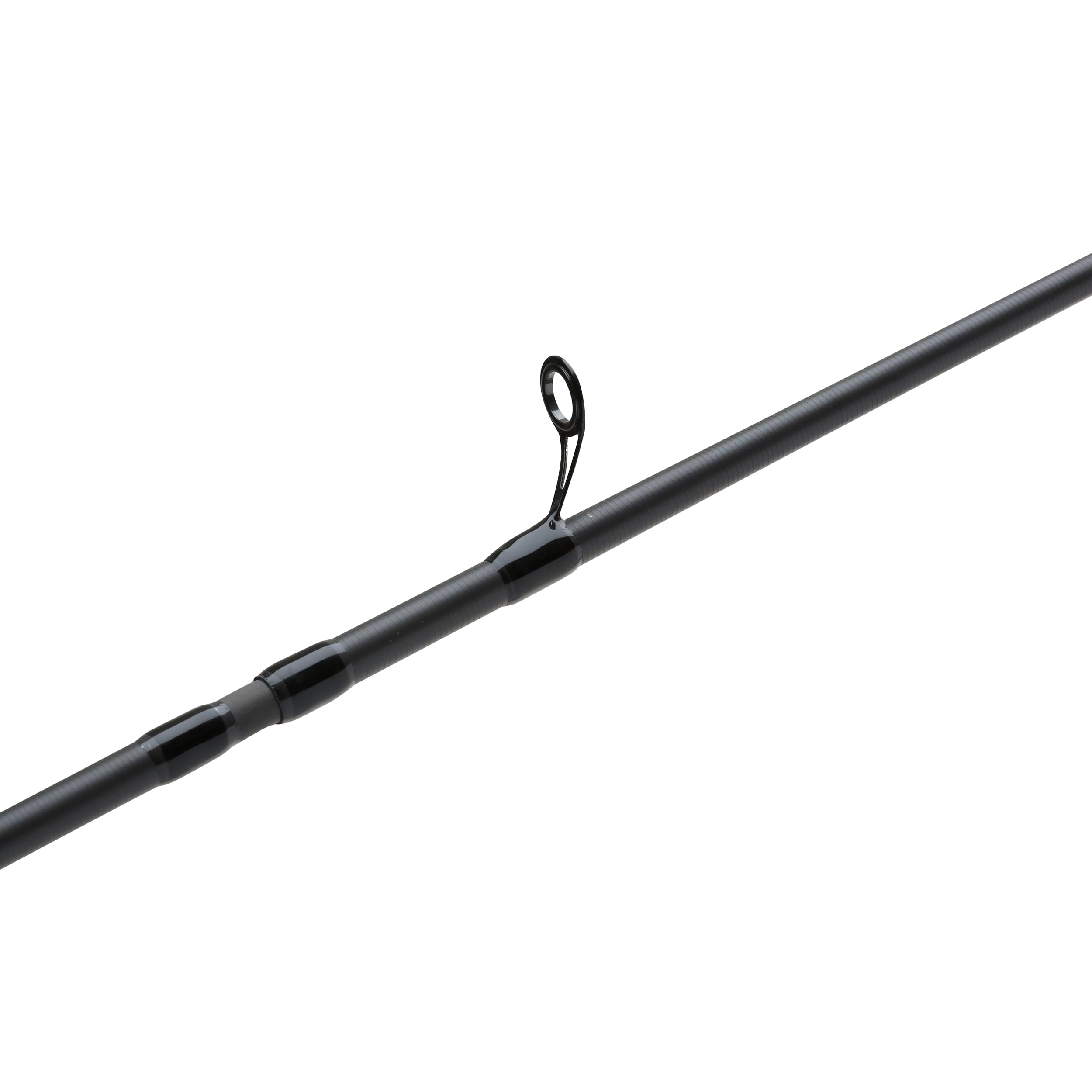 Close-up of titanium oxide guides on Shimano Clarus for durable line flow