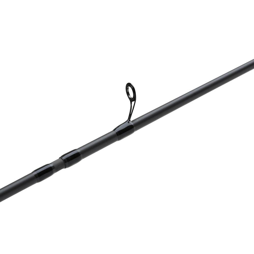 Close-up of titanium oxide guides on Shimano Clarus for durable line flow