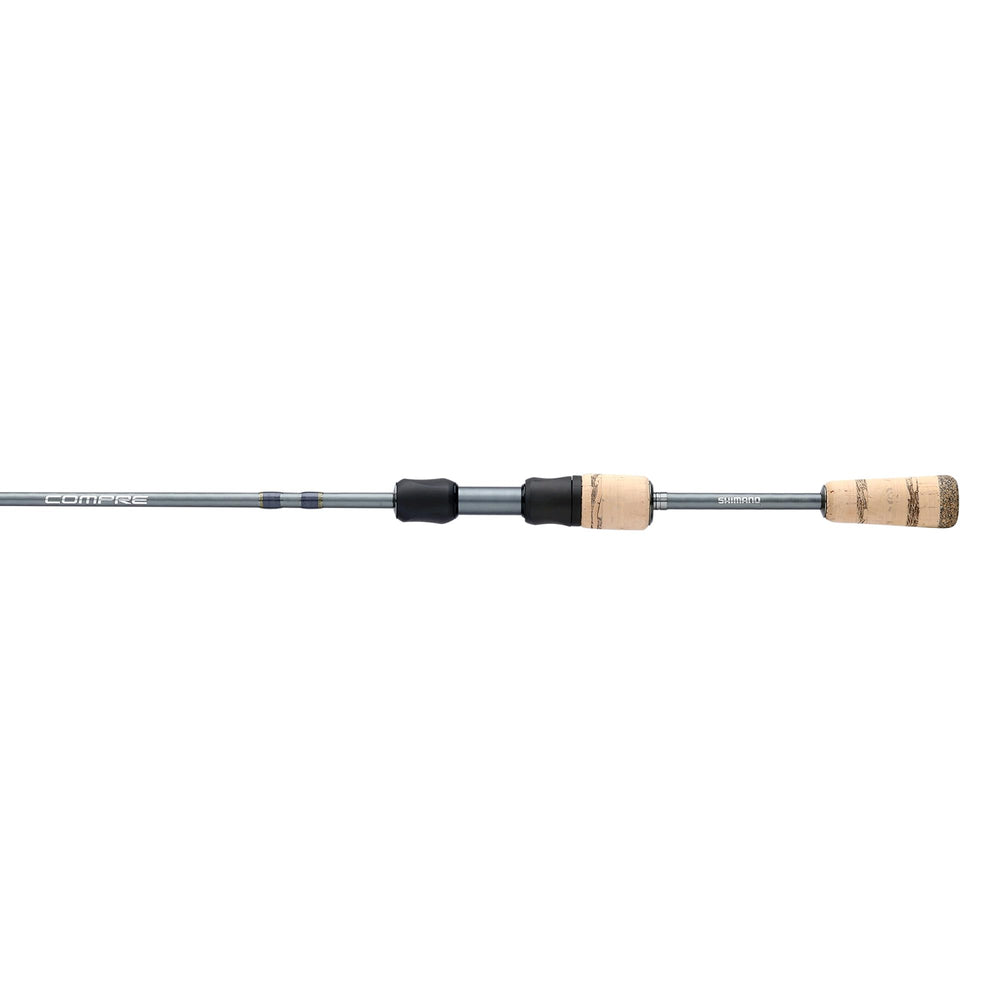 Shimano Compre Lite 6ft ultralight rod ready for trout fishing, sensitive feel for precise hookups.