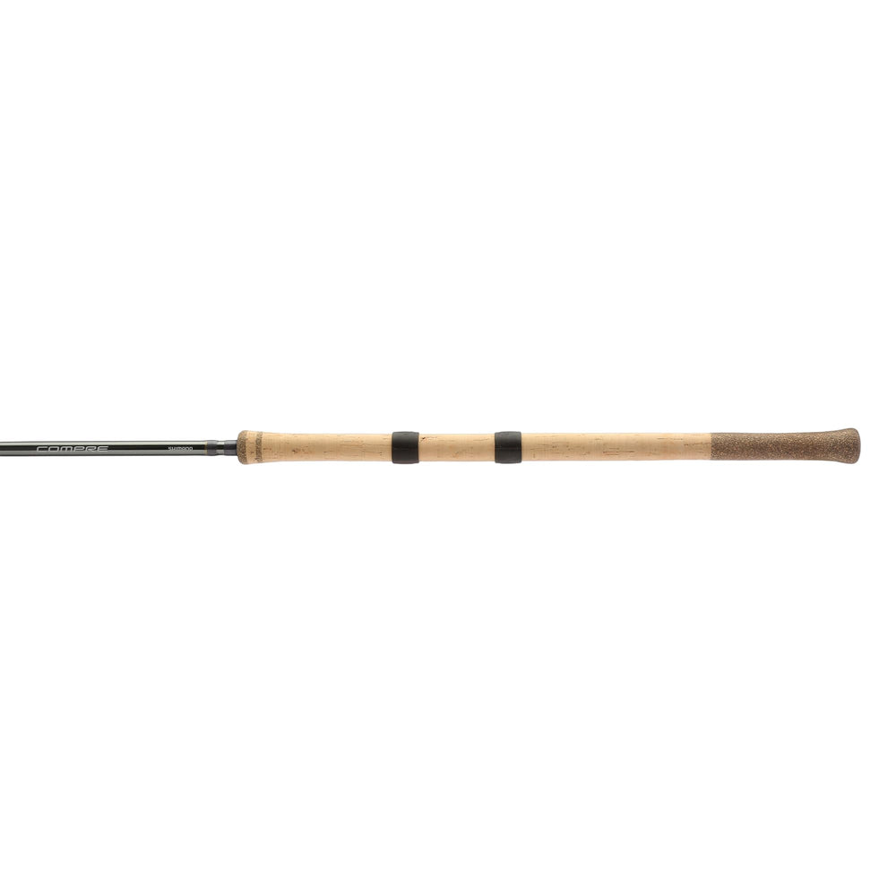 SHIMANO Compre centerpin salmon rod with 13 ft sightlines for precise drifts