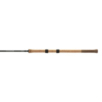 Ergonomic Shimano Compre cork handle detail for comfortable all-day casting.
