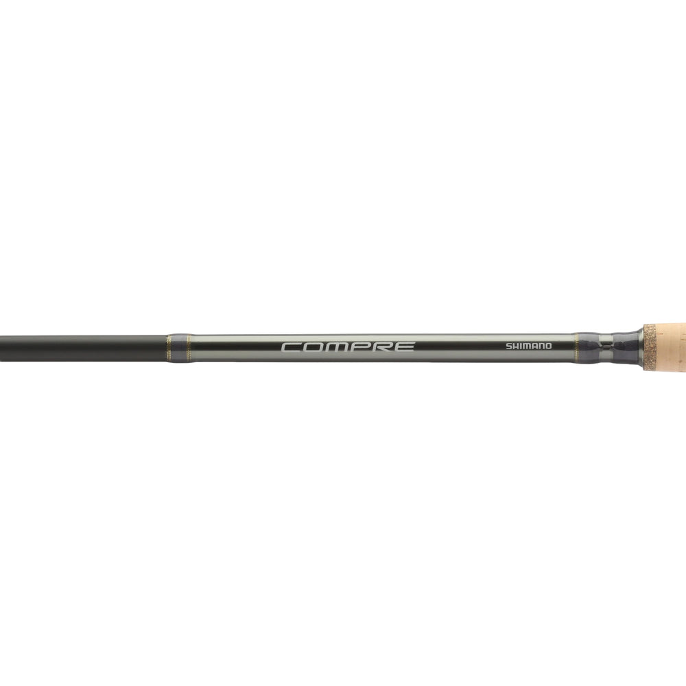 Shimano Compre Salmon/Steelhead rod showing zirconia guides for durability.