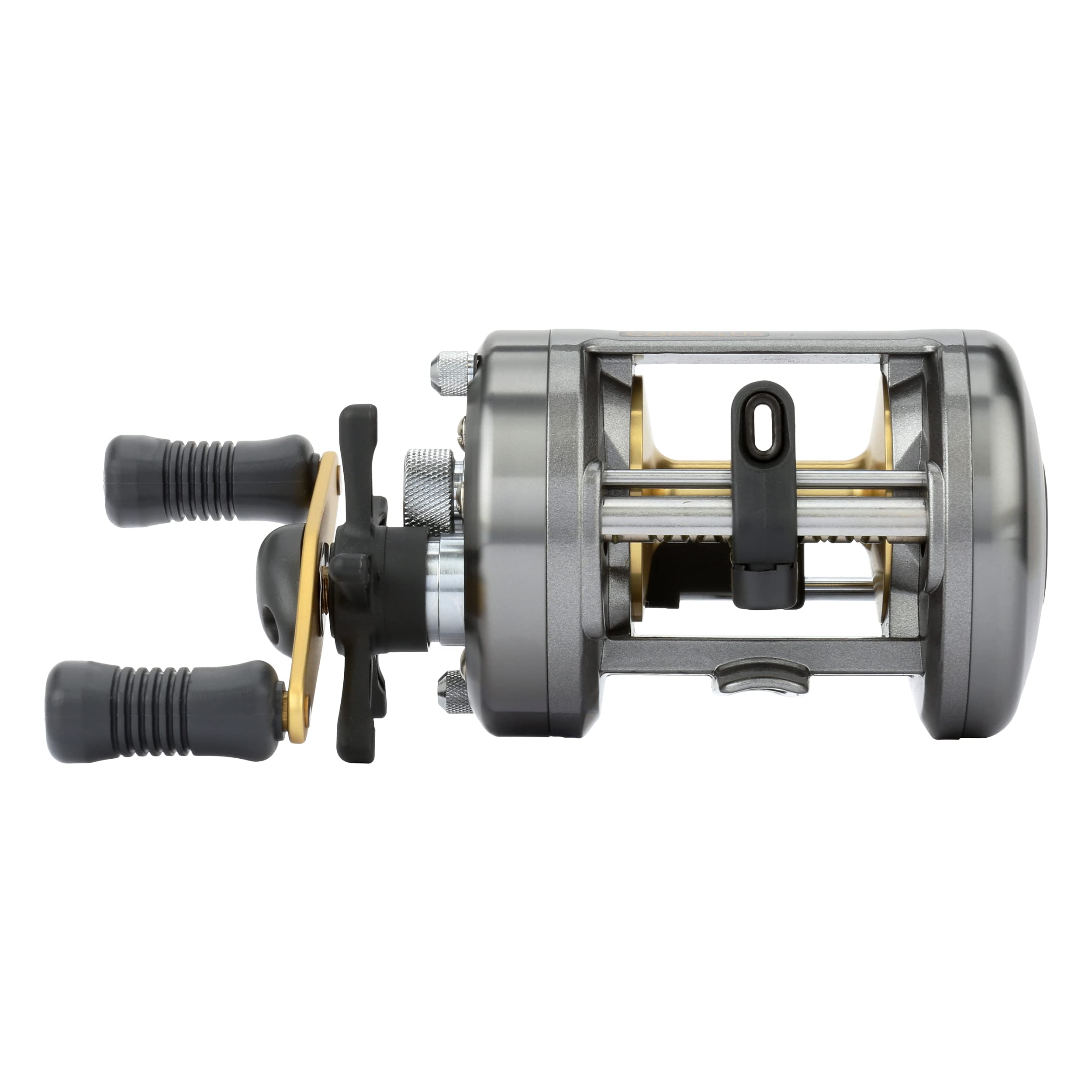 SHIMANO Corvalus 400 braking system close-up enables smooth, controlled casts.